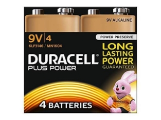 Slika Alkalne baterije Duracell Plus Power MN1604B4 PP3 9V (4 kos)