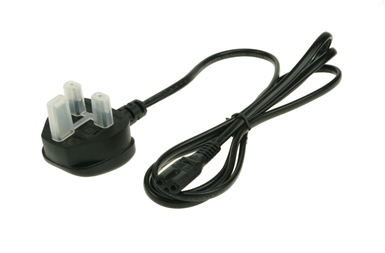 PWR0001A AC Mains Lead Fig 8 UK Plug (Black)