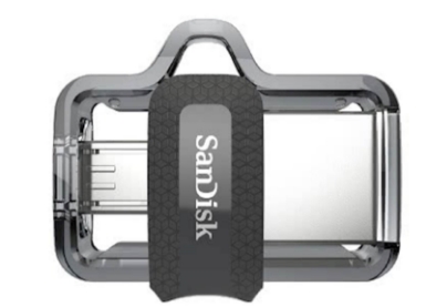 MICRO USB & USB DISK SANDISK 64GB ULTRA DUAL, 3.0, srebrno-črn, drsni priključek