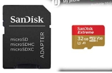 Slika SDHC SANDISK MICRO 32GB EXTREME, 100/60MB/s, UHS-I Speed Class 3, V30, adapter