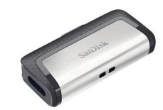Slika USB C & USB DISK SANDISK 128GB ULTRA DUAL, 3.1/3.0, srebrno-črn, drsni priključek