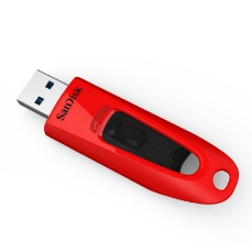 Slika USB DISK SANDISK 32GB ULTRA RDEČA, 3.0, rdeč, brez pokrovčka