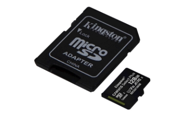 SDXC KINGSTON MICRO 128GB CANVAS SELECT Plus, 100MB/s, C10 UHS-I, adapter