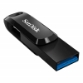 USB C & USB disk SanDisk 256GB Ultra Dual GO, 3.2, 400 MB/s, črn