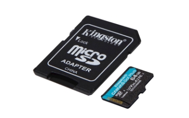 SDXC KINGSTON micro 64GB Canvas Go Plus, 170/70MB/s,  C10, UHS-I, U3, V30, A2, adapter