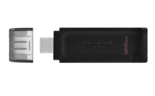 Slika USB C DISK Kingston 128GB DT70, 3.2 Gen1, plastičen, s pokrovčkom