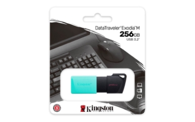 USB disk Kingston 256GB DT Exodia M, 3.2 Gen1, črno zelen, drsni priključek