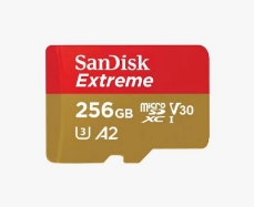 Slika SDXC SANDISK MICRO 256GB EXTREME, 190/130MB/s, A2, UHS-I, C10, V30, U3, adapter