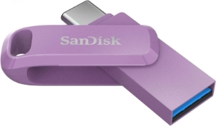 Slika USB C & USB disk SanDisk 128GB Ultra Dual GO, 3.1/3.0, b do 400 MB/s, modra
