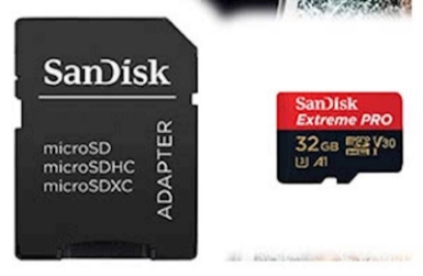SDHC SANDISK MICRO 32GB EXTREME PRO, 100/90MB/s, UHS-I Speed Class 3, V30, adapter
