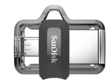 Slika MICRO USB & USB DISK SANDISK 256GB ULTRA DUAL, 3.0, srebrno-črn, drsni priključek