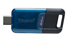 Slika USB C DISK Kingston 64GB DT80M, 3.2 Gen1, 200MB/s, drsni priključek
