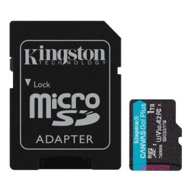 SDXC KINGSTON micro 1TB Canvas GO Plus, 170/90MB/s, C10, UHS-I, U3, V30, A2, adapter