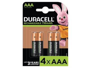 HR3-B Duracell Rechargeable AAA 4 Pack 750mAh