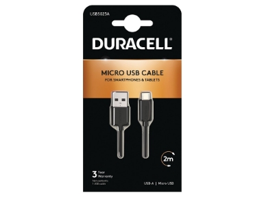 USB5023A Duracell USB-A to Micro USB Cable 2m