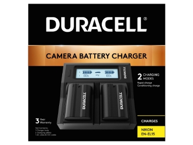 DRN6113 Duracell LED Dual DSLR Battery Charger