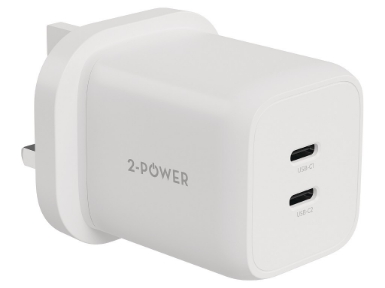 2PWC65W02G-UK Wall Charger PD 65W GaN 2 x USB-C