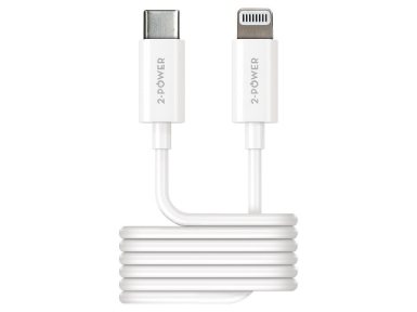 2PUC1M03W 2-Power 1M USB-C to Lightning USB Cable