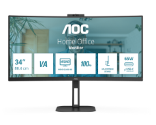 AOC CU34V5CW/BK 34" VA WQHD 100Hz USB-C ergonomski ukrivljen pisarniški monitor