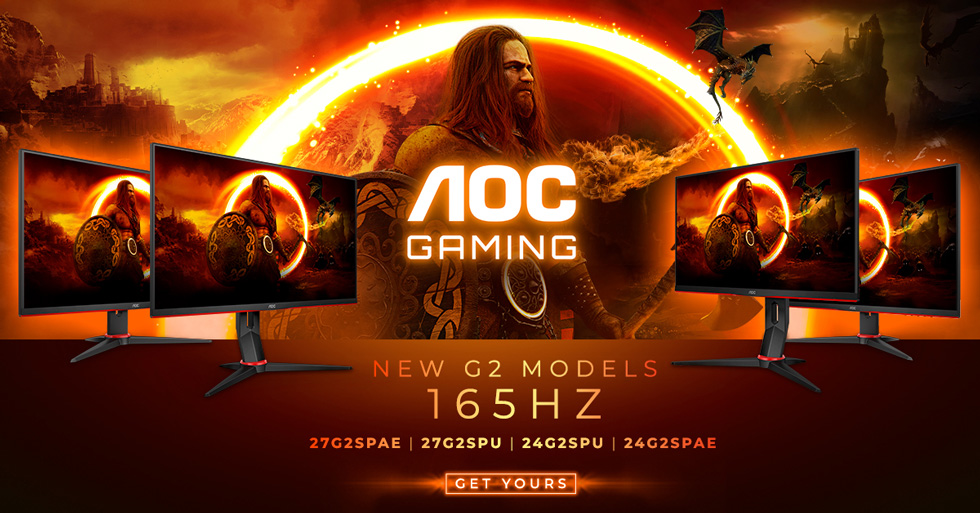 165 Hz Agon AOC gaming monitorji: 24G2SPU, 27G2SPU, 24G2SPAE in 27G2SPAE.